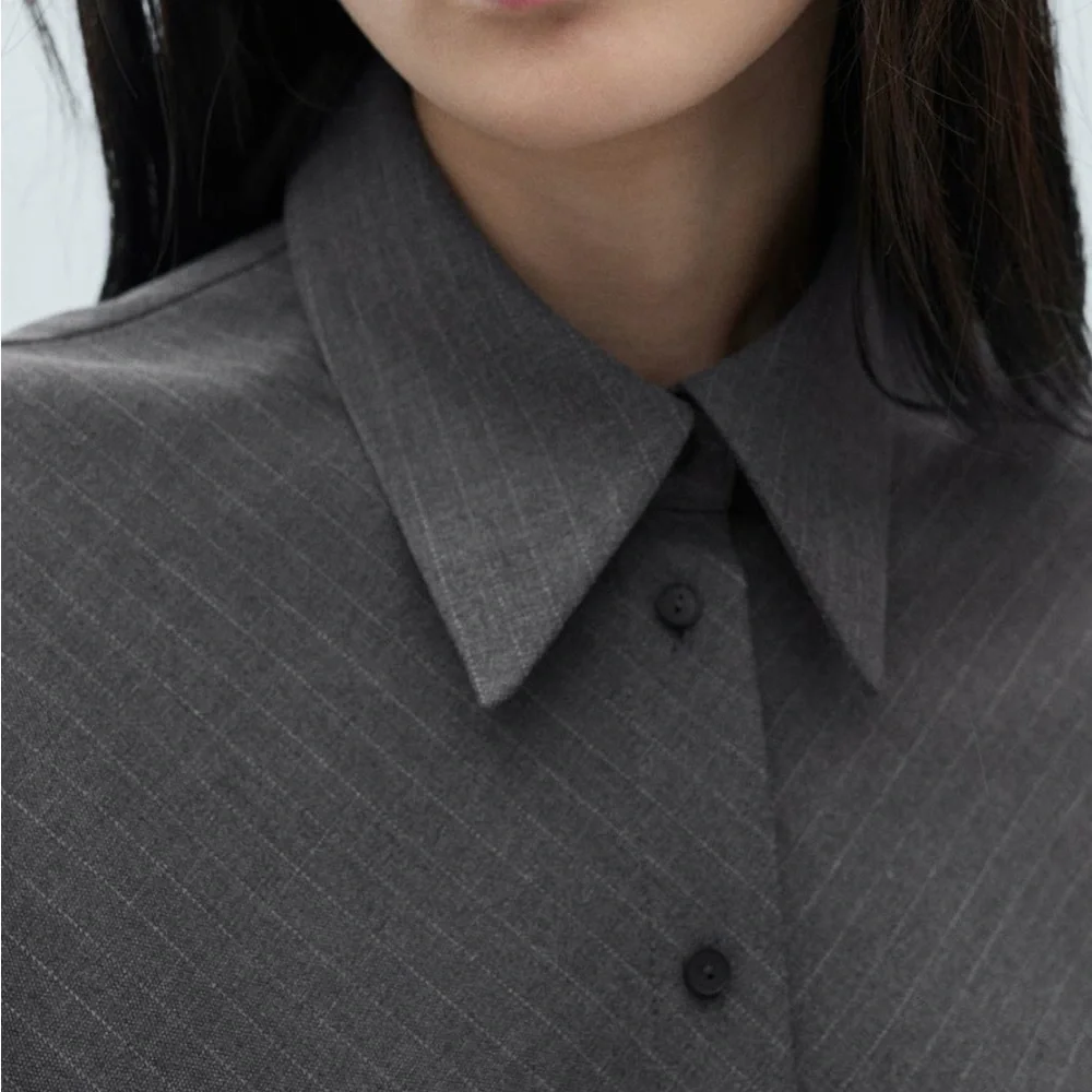 MANGO Pinstripe Wrap Shirtdress - Picture 12 of 14